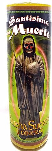 شمعة صفراء للموت المقدس 7 أيام -veladoras para la Santa Muerte, Santa Muerte Veladora-Santisima Muerte-7 شمعة يومية- شمعة تعبدية- شمعة صفراء- حظًا سعيدًا وازدهارًا ماليًا in Saudi Arabia