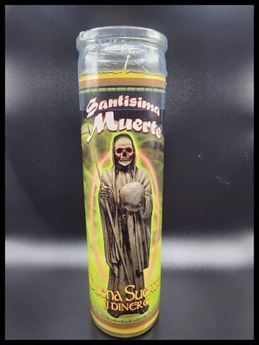 شمعة صفراء للموت المقدس 7 أيام -veladoras para la Santa Muerte, Santa Muerte Veladora-Santisima Muerte-7 شمعة يومية- شمعة تعبدية- شمعة صفراء- حظًا سعيدًا وازدهارًا ماليًا in Saudi Arabia