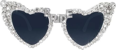 نظارات شمسية للعروس للعزوبية - نظارة شمسية على شكل قلب من حجر الراين للعروس لتكون نظارة شمسية لحفلات العزوبية وإكسسوارات هدايا الحفلات in Kuwait