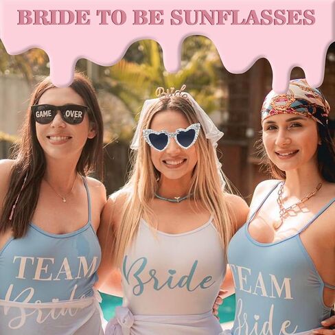 نظارات شمسية للعروس للعزوبية - نظارة شمسية على شكل قلب من حجر الراين للعروس لتكون نظارة شمسية لحفلات العزوبية وإكسسوارات هدايا الحفلات in Kuwait