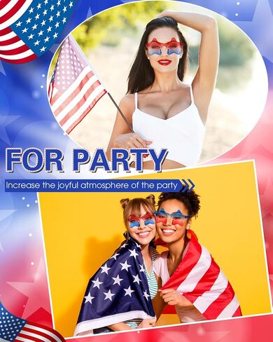 12 Pairs Red White and Blue Star Glasses 4th of July Rimless Sunglasses Pentagram Sunglasses for Independence Day in Saudi Arabia