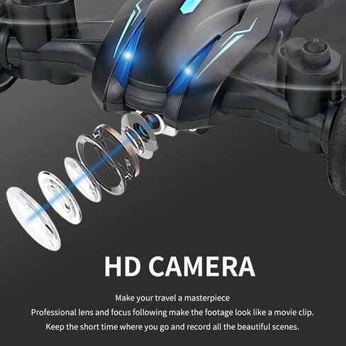 GoolRC Mini Drone for Kids, Drone with Camera for Adults, 4K HD 2 in 1 RC Quadcopter with Land and Fly Mode, LED Lights, Auto Hovering, 3D Flips, Headless Mode, APP Control, Speed Adjustment (Yellow) in Kuwait