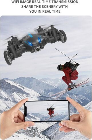 GoolRC Mini Drone for Kids, Drone with Camera for Adults, 4K HD 2 in 1 RC Quadcopter with Land and Fly Mode, LED Lights, Auto Hovering, 3D Flips, Headless Mode, APP Control, Speed Adjustment (Yellow) in Kuwait