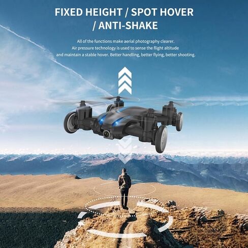 GoolRC Mini Drone for Kids, Drone with Camera for Adults, 4K HD 2 in 1 RC Quadcopter with Land and Fly Mode, LED Lights, Auto Hovering, 3D Flips, Headless Mode, APP Control, Speed Adjustment (Yellow) in Kuwait