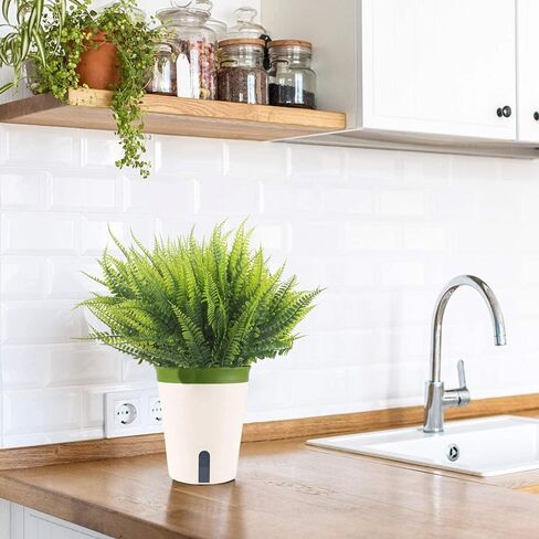 نباتات صناعية، 12 حزمة وهمية من نباتات السرخس بوسطن الخضراء المقاومة للأشعة فوق البنفسجية في الهواء الطلق وزهور بلاستيكية داخلية وخارجية معلقة لديكور المنزل والحديقة in Kuwait