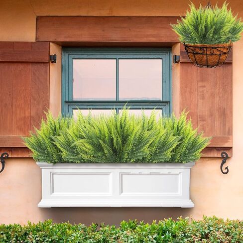 نباتات صناعية، 12 حزمة وهمية من نباتات السرخس بوسطن الخضراء المقاومة للأشعة فوق البنفسجية في الهواء الطلق وزهور بلاستيكية داخلية وخارجية معلقة لديكور المنزل والحديقة in Kuwait