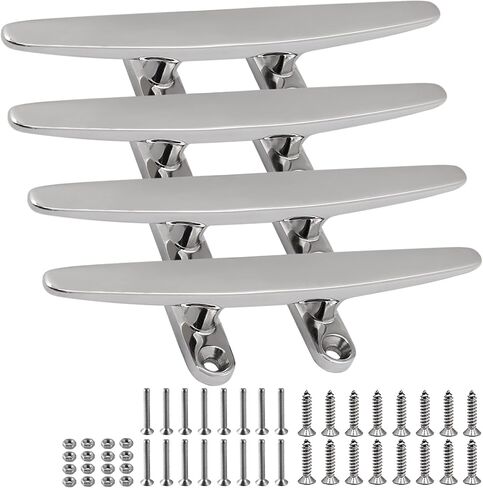 SHENGHUISS Boat Cleat 316 Stainless Steel Open Base Boat Dock Cleats Flat Top Mooring Cleat for Boat, Deck, Dock, Hook (4"/5"/6"/8"/10") in Saudi Arabia