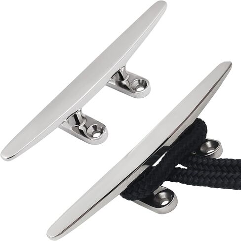 SHENGHUISS Boat Cleat 316 Stainless Steel Open Base Boat Dock Cleats Flat Top Mooring Cleat for Boat, Deck, Dock, Hook (4"/5"/6"/8"/10") in Saudi Arabia