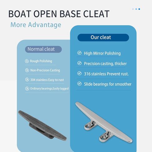 SHENGHUISS Boat Cleat 316 Stainless Steel Open Base Boat Dock Cleats Flat Top Mooring Cleat for Boat, Deck, Dock, Hook (4"/5"/6"/8"/10") in Saudi Arabia