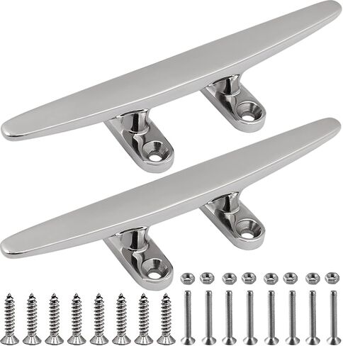 SHENGHUISS Boat Cleat 316 Stainless Steel Open Base Boat Dock Cleats Flat Top Mooring Cleat for Boat, Deck, Dock, Hook (4"/5"/6"/8"/10") in Saudi Arabia