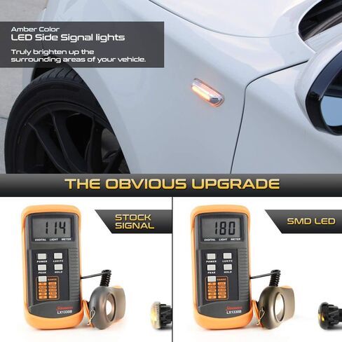 VIPMOTOZ Amber LED Strip Side Indicator Light Front Fender Turn Signal Lamp For Mercedes-Benz CLK W208 C208 SLK R170 Compatible with Dodge Sprinter, Smoked Lens, 2-Piece Driver & Passenger Side in Saudi Arabia