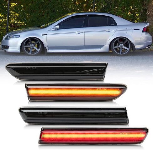 NSLUMO Led Side Marker Lights Replacement for 2004-2008 Acura-TL Amber Front & Rear Red Side Repeater Lamp for Driver Passenger Sides Euro Smoked OEM Fit Fender Clearance Parking Lamps Assembly in Saudi Arabia