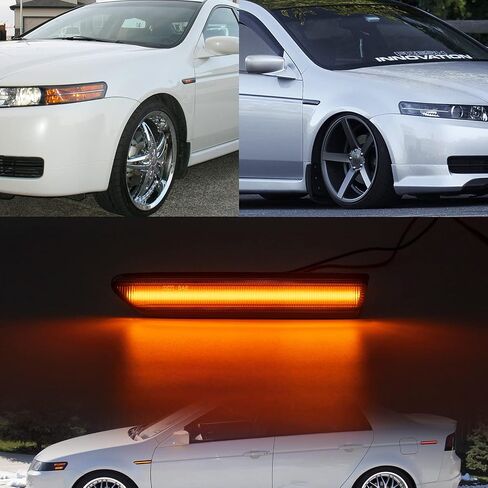 NSLUMO Led Side Marker Lights Replacement for 2004-2008 Acura-TL Amber Front & Rear Red Side Repeater Lamp for Driver Passenger Sides Euro Smoked OEM Fit Fender Clearance Parking Lamps Assembly in Saudi Arabia
