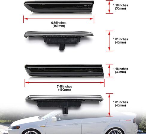 NSLUMO Led Side Marker Lights Replacement for 2004-2008 Acura-TL Amber Front & Rear Red Side Repeater Lamp for Driver Passenger Sides Euro Smoked OEM Fit Fender Clearance Parking Lamps Assembly in Saudi Arabia