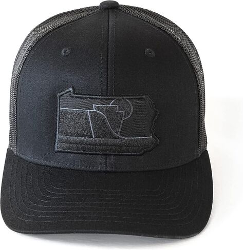 | بنسلفانيا قبعة الكربون Snapback | اسود واسود | قبعة سائق الشاحنة | فخر الدولة | تذكارات جذور السلطة الفلسطينية | 6 لوحة | ملابس خارجية | in Kuwait