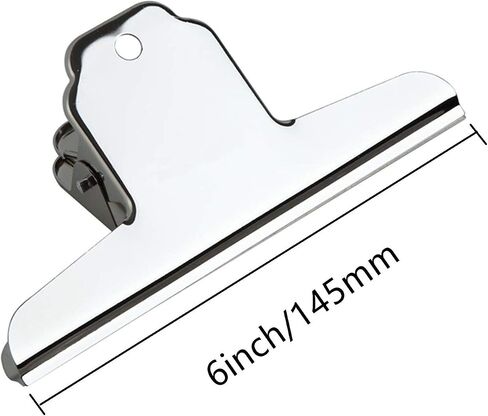 4inch Large Bulldog Clip, Silver Stainless Steel File Money Binder Clips Clamps Metal Food Bag Paper Clips for Home Office School Paper Supplies 12Pack in Saudi Arabia