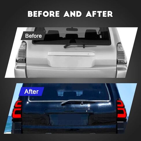 أضواء خلفية LED HCmotion لسيارة Toyota 4Runner 4th GEN 2003-2009، مجموعة مصابيح الذيل مع الرسوم المتحركة لبدء التشغيل، LED كامل مع إشارة انعطاف تسلسلية in Kuwait