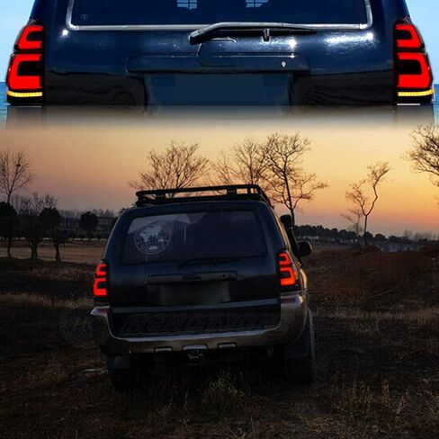 أضواء خلفية LED HCmotion لسيارة Toyota 4Runner 4th GEN 2003-2009، مجموعة مصابيح الذيل مع الرسوم المتحركة لبدء التشغيل، LED كامل مع إشارة انعطاف تسلسلية in Kuwait