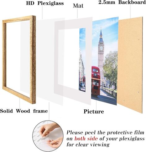 wyooxoo 8x10 Picture Frame 100% Solid Wood Photo Frames, Horizontal and Vertical for Wall and Tabletop, Set of 4 in Saudi Arabia