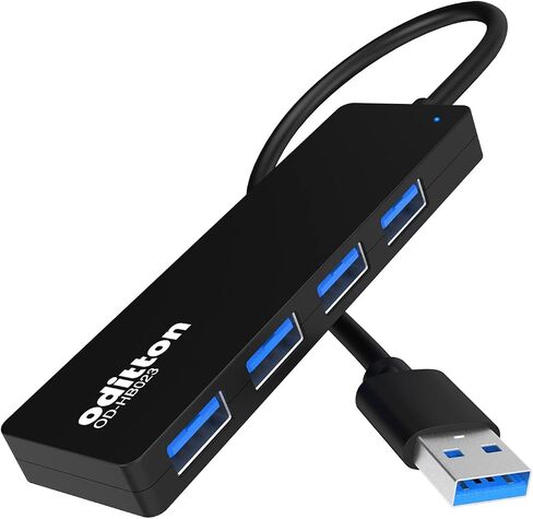 موزع USB 3.0، محور USB ذو 4 منافذ، محول USB خفيف للغاية، محول USB بسرعة 5 جيجابت في الثانية لأجهزة MacBook وiMac وUSB Flash والمزيد in Saudi Arabia