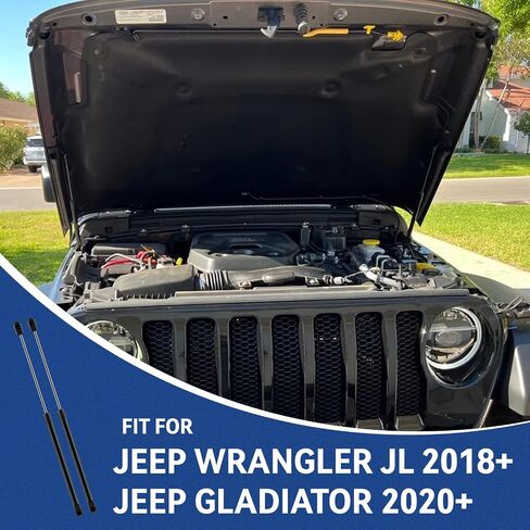 ARANA Front Hood Struts Lift Supports Gas Prop Shocks for 2018-2023 Jeep Wrangler JL 2020-2023 Jeep Gladiator Car Front Bonnet Hood Engine Cover Compatible & Brackets Replacement Parts, Pack of 2 in Kuwait