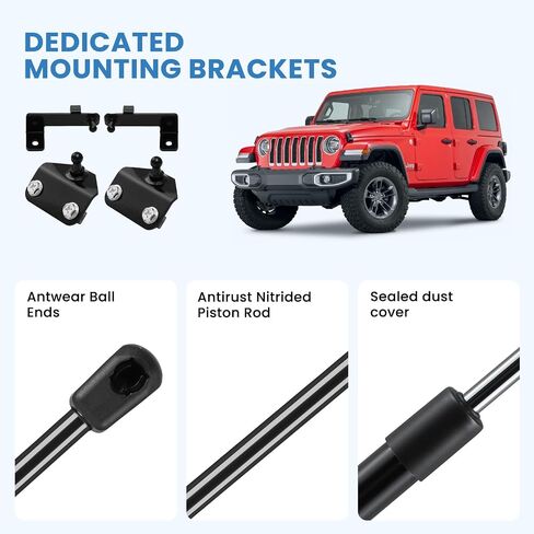 ARANA Front Hood Struts Lift Supports Gas Prop Shocks for 2018-2023 Jeep Wrangler JL 2020-2023 Jeep Gladiator Car Front Bonnet Hood Engine Cover Compatible & Brackets Replacement Parts, Pack of 2 in Kuwait