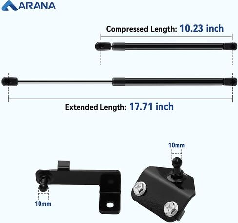 ARANA Front Hood Struts Lift Supports Gas Prop Shocks for 2018-2023 Jeep Wrangler JL 2020-2023 Jeep Gladiator Car Front Bonnet Hood Engine Cover Compatible & Brackets Replacement Parts, Pack of 2 in Kuwait
