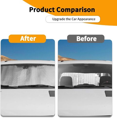 Hoolcar Windshield Sunshade Ultra Reflective Fabric Foldable Car Sun Visor Blocking UV Rays, Sun Heat Sun Shield Custom-fit Fit for Ford F150 2009-2014, American Flag in Saudi Arabia