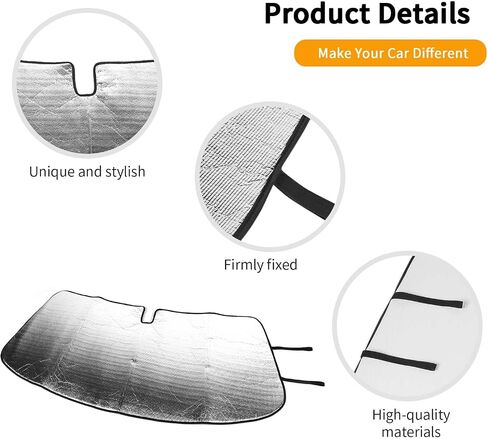 Hoolcar Windshield Sunshade Ultra Reflective Fabric Foldable Car Sun Visor Blocking UV Rays, Sun Heat Sun Shield Custom-fit Fit for Ford F150 2009-2014, American Flag in Saudi Arabia
