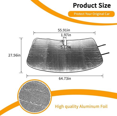 Hoolcar Windshield Sunshade Ultra Reflective Fabric Foldable Car Sun Visor Blocking UV Rays, Sun Heat Sun Shield Custom-fit Fit for Ford F150 2009-2014, American Flag in Saudi Arabia