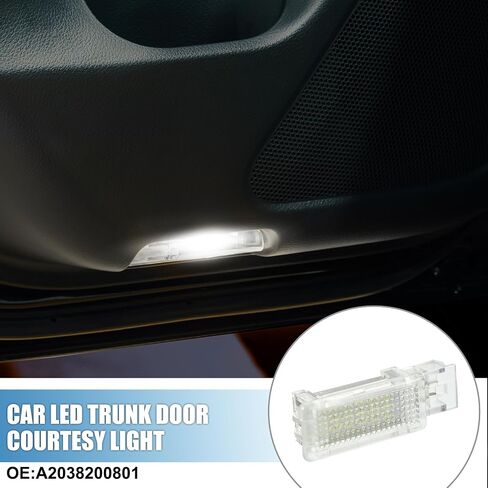 أضواء جانبية للباب الجانبي أسفل المقعد رقم A2038200801 لسيارة Mercedes-Benz CLA250 GLA250 CLK320 SLK300 ABS PC باللون الأبيض (مجموعة من 2) in Saudi Arabia