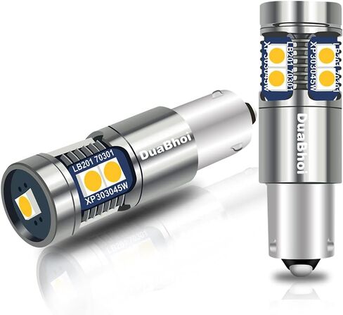 DuaBhoi H21W LED Bulb CANBUS Error Free BAY9S LED Bulb 64136 3030SMD Extremely Bright 500LM DC12V Rear Fog Reading Dome Reverse Decrement Indicator Car Door Light White 6000K 2PCS in Saudi Arabia