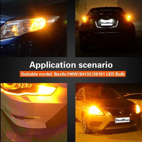 DuaBhoi H21W LED Bulb CANBUS Error Free BAY9S LED Bulb 64136 3030SMD Extremely Bright 500LM DC12V Rear Fog Reading Dome Reverse Decrement Indicator Car Door Light White 6000K 2PCS in Saudi Arabia