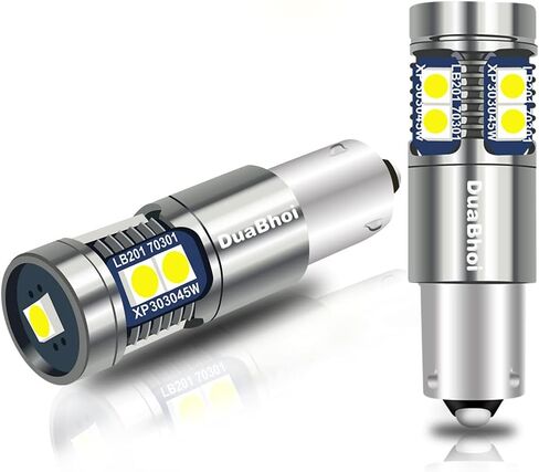 DuaBhoi H21W LED Bulb CANBUS Error Free BAY9S LED Bulb 64136 3030SMD Extremely Bright 500LM DC12V Rear Fog Reading Dome Reverse Decrement Indicator Car Door Light White 6000K 2PCS in Saudi Arabia
