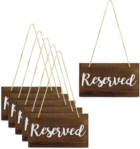 Darware Hanging Wooden Reserved Signs (6-Pack); Rustic Style Wood Signs for Weddings, Special Events, and Functions to Hang on Chairs, in Doorways in Saudi Arabia