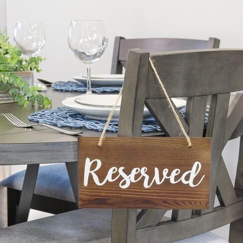Darware Hanging Wooden Reserved Signs (6-Pack); Rustic Style Wood Signs for Weddings, Special Events, and Functions to Hang on Chairs, in Doorways in Saudi Arabia