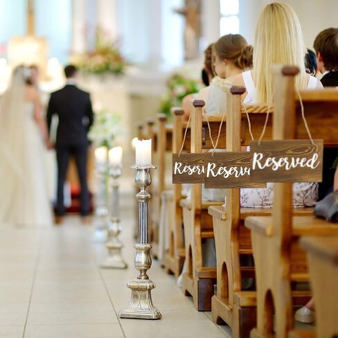 Darware Hanging Wooden Reserved Signs (6-Pack); Rustic Style Wood Signs for Weddings, Special Events, and Functions to Hang on Chairs, in Doorways in Saudi Arabia
