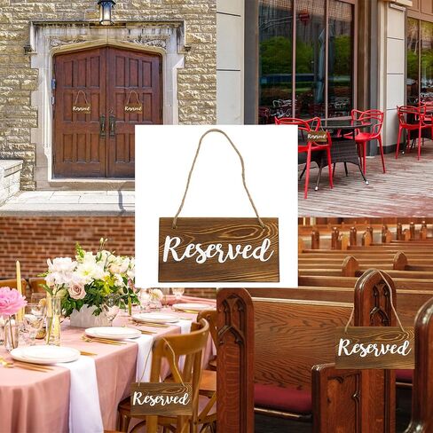 Darware Hanging Wooden Reserved Signs (6-Pack); Rustic Style Wood Signs for Weddings, Special Events, and Functions to Hang on Chairs, in Doorways in Saudi Arabia