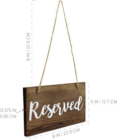 Darware Hanging Wooden Reserved Signs (6-Pack); Rustic Style Wood Signs for Weddings, Special Events, and Functions to Hang on Chairs, in Doorways in Saudi Arabia