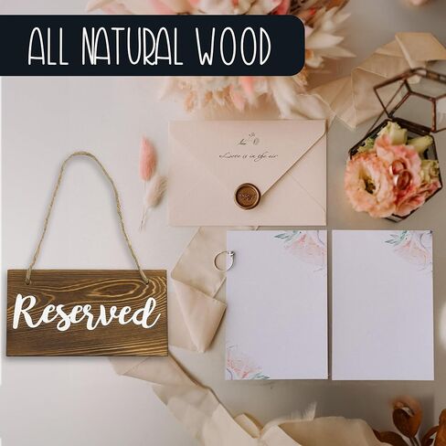 Darware Hanging Wooden Reserved Signs (6-Pack); Rustic Style Wood Signs for Weddings, Special Events, and Functions to Hang on Chairs, in Doorways in Saudi Arabia