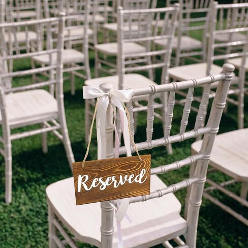 Darware Hanging Wooden Reserved Signs (6-Pack); Rustic Style Wood Signs for Weddings, Special Events, and Functions to Hang on Chairs, in Doorways in Saudi Arabia