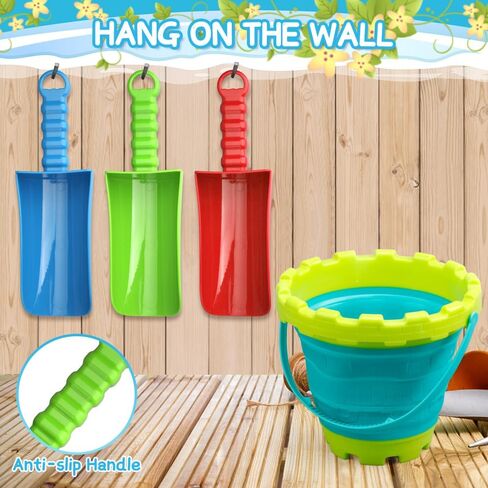 دلو الشاطئ القابل للطي، مجرفة جامبول، قالب قلعة الرمل، ألعاب للأطفال، دلو رمل قابل للطي، مجموعة أدوات الحديقة هدية عيد ميلاد للأطفال الصغار، متعددة الأغراض للتخييم وإبريق طعام الكلاب in Kuwait