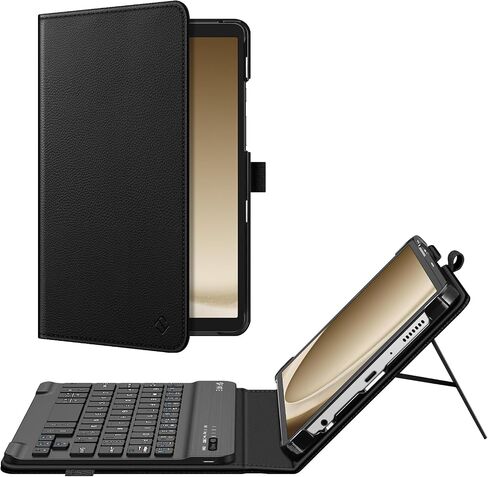 Fintie Folio Keyboard Case for Samsung Galaxy Tab A9 8.7 Inch 2023 Model (SM-X110/X115/X117), Premium Vegan Leather Smart Stand Back Cover w/Removable Wireless Bluetooth Keyboard, Black in Saudi Arabia