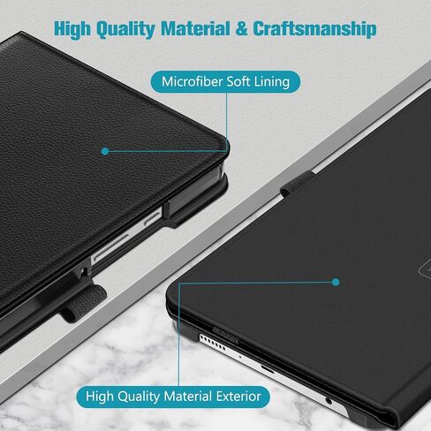 Fintie Folio Keyboard Case for Samsung Galaxy Tab A9 8.7 Inch 2023 Model (SM-X110/X115/X117), Premium Vegan Leather Smart Stand Back Cover w/Removable Wireless Bluetooth Keyboard, Black in Saudi Arabia