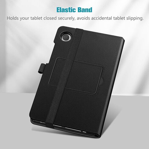Fintie Folio Keyboard Case for Samsung Galaxy Tab A9 8.7 Inch 2023 Model (SM-X110/X115/X117), Premium Vegan Leather Smart Stand Back Cover w/Removable Wireless Bluetooth Keyboard, Black in Saudi Arabia