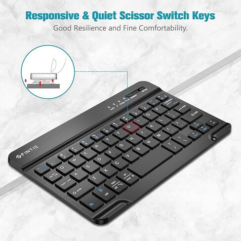 Fintie Folio Keyboard Case for Samsung Galaxy Tab A9 8.7 Inch 2023 Model (SM-X110/X115/X117), Premium Vegan Leather Smart Stand Back Cover w/Removable Wireless Bluetooth Keyboard, Black in Saudi Arabia