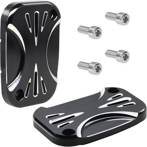 Brake Master Clutch Cylinder Covers CNC Aluminium Brake Master Cylinder Fluid Reservoir Cap Compatible with Harley Touring Electra Glide Road Glide 2008-2017. (style-1) in Saudi Arabia