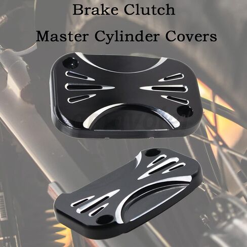 Brake Master Clutch Cylinder Covers CNC Aluminium Brake Master Cylinder Fluid Reservoir Cap Compatible with Harley Touring Electra Glide Road Glide 2008-2017. (style-1) in Saudi Arabia