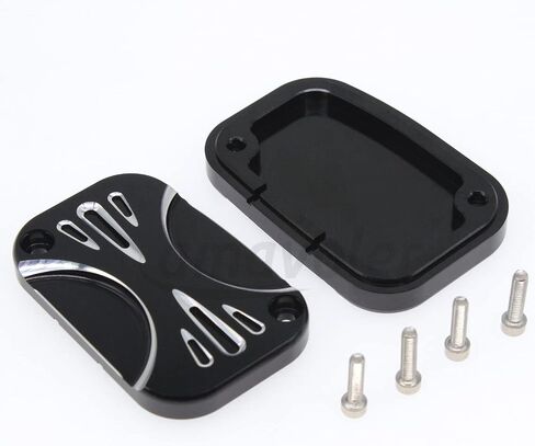 Brake Master Clutch Cylinder Covers CNC Aluminium Brake Master Cylinder Fluid Reservoir Cap Compatible with Harley Touring Electra Glide Road Glide 2008-2017. (style-1) in Saudi Arabia