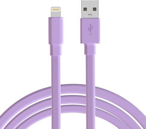 TalkWorks Flat Lightning Charging Cable Compatible w/iPhone 14/Plus/Pro/Pro Max, 13/Mini/Pro/Pro Max, 12/Pro/Pro Max/Mini, 11/Pro/Pro Max, XR, XS, XS Max, X, 8, 7, 6, 5-7' Charger Cord (Aqua Blue) in Saudi Arabia